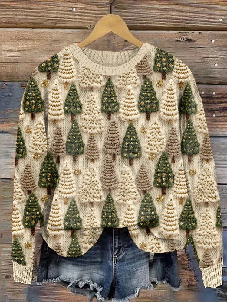 Chandail chaud et confortable avec des arbres de Noël