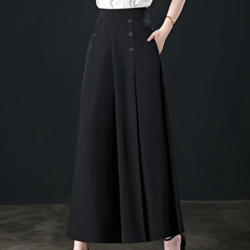 (50 % de rabais) Pantalon plissé à jambe large
