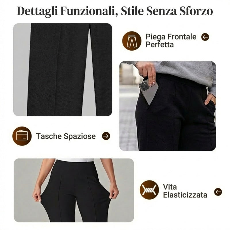💗50% DI SCONTO💕Pantaloni Casual da Donna a Vita Alta e Gamba Larga