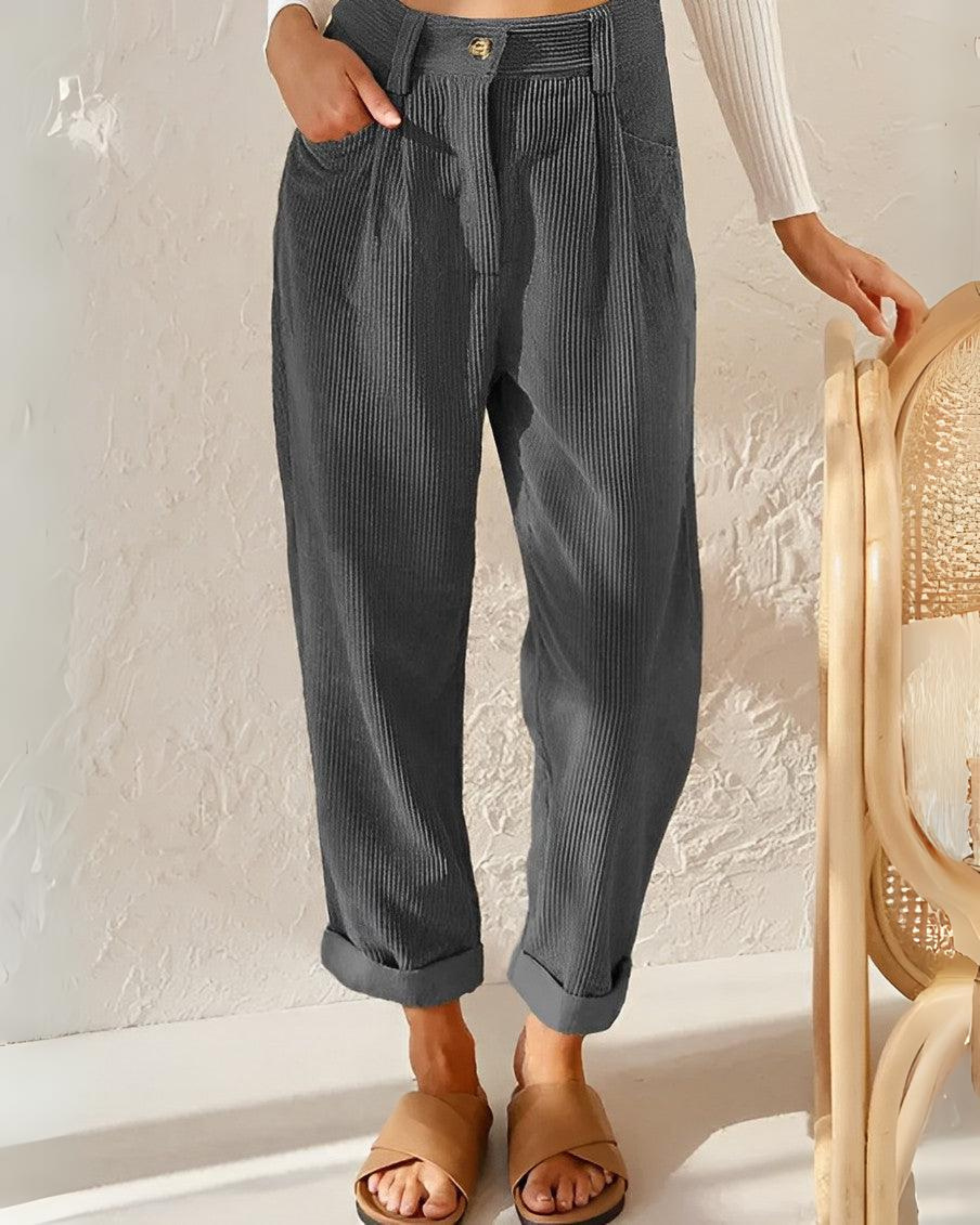 Jennifer | Pantalon élégant en velours côtelé
