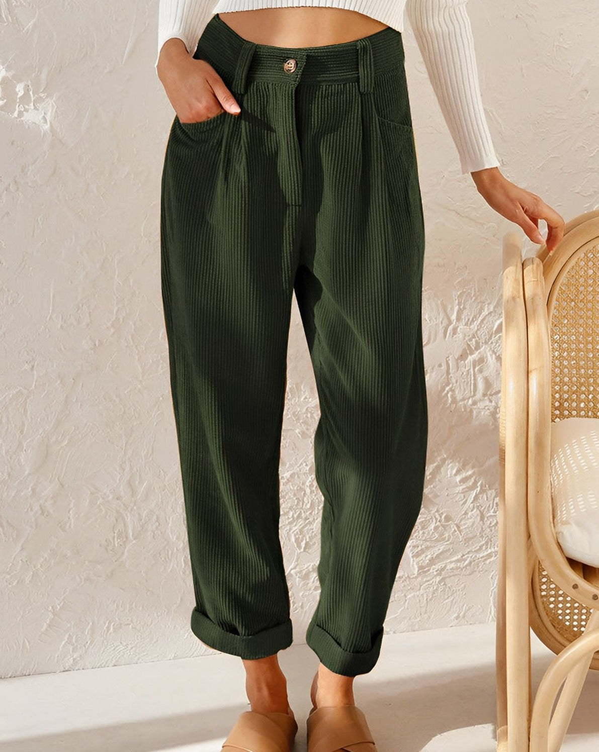 Jennifer | Pantalon élégant en velours côtelé